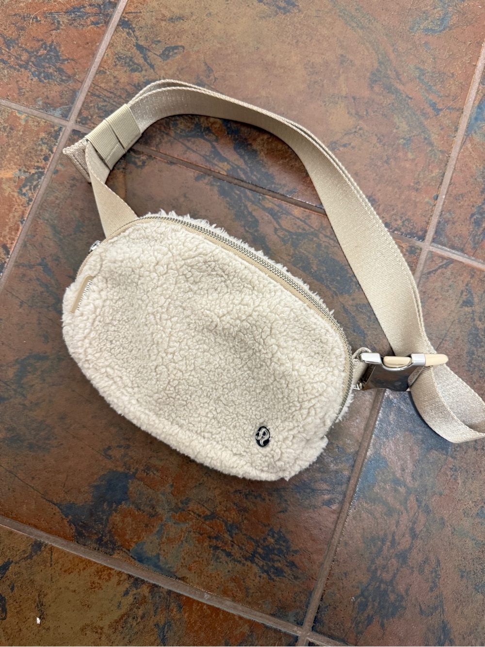 lululemon athletica Cream Sherpa Mini Belt Bag